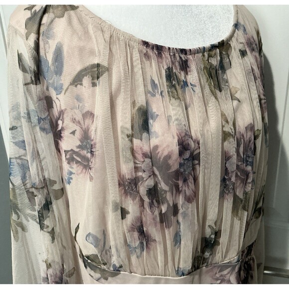 NEW Candalite Women’s Floral Dress Lilac Mesh Overlay Sheer Size 2X - Picture 3 of 9